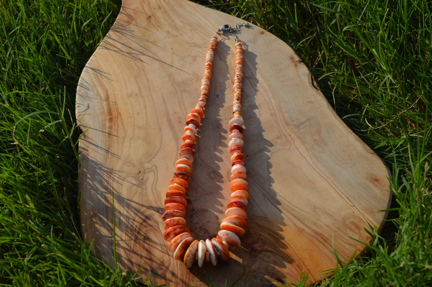 Orange Spiney Oyster Necklace